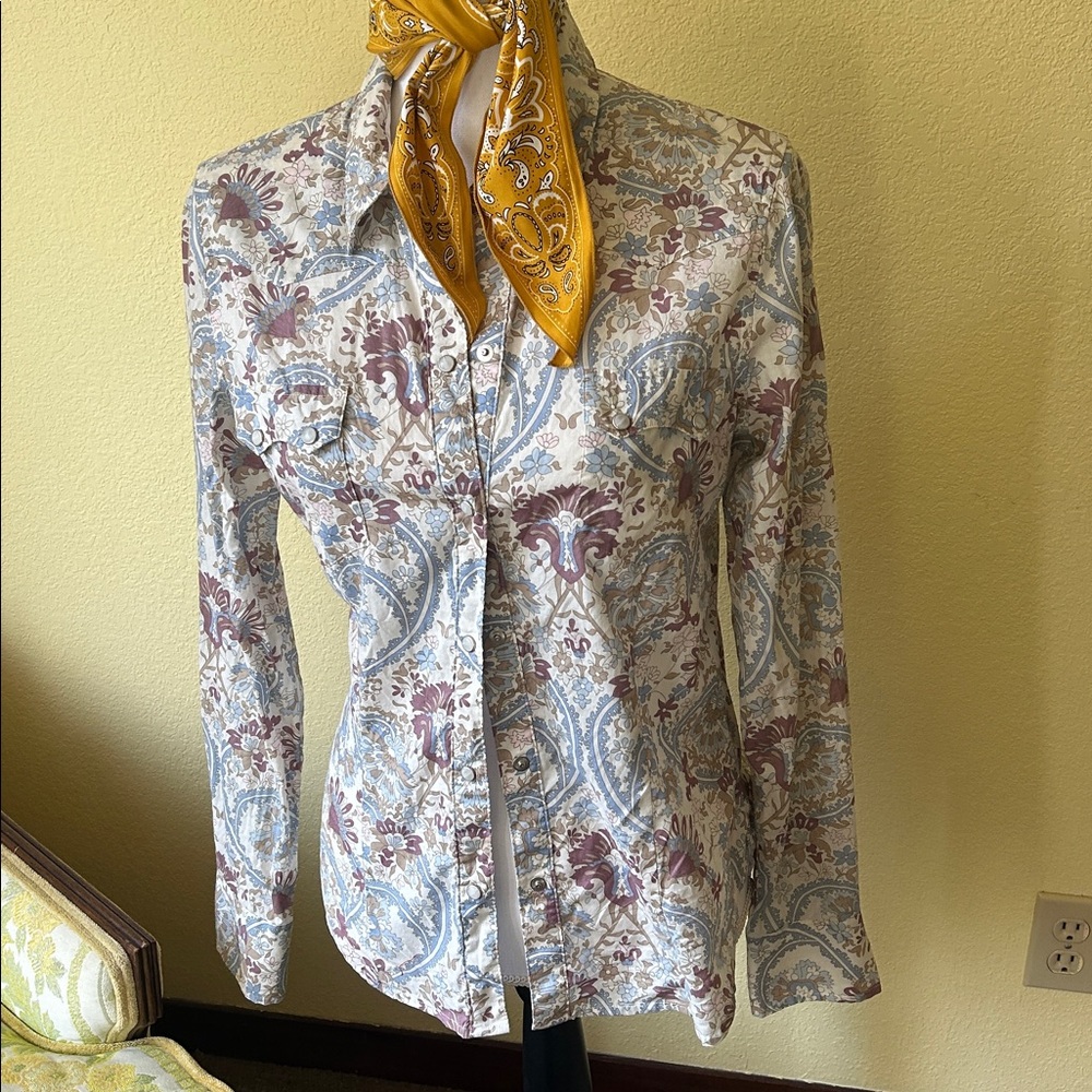 Stetson Cream and Brown Casual Button Down Shirt